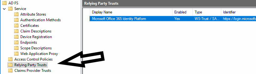 adfs trust node