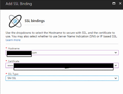 create ssl binding