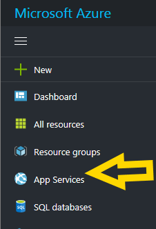 Azure top menu