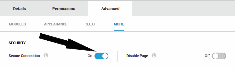 secure page setting