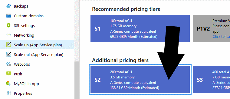 Scale Azure web app