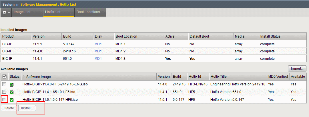 Software Management Interface