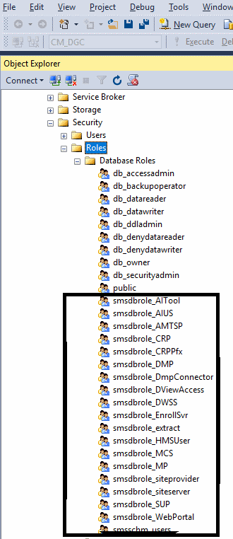 sccm sql roles